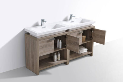 Kube Bath Levi 63" Floor Mount Double Sink Bathroom Vanity With 4 Doors and Double Cubby Hole - Renoz