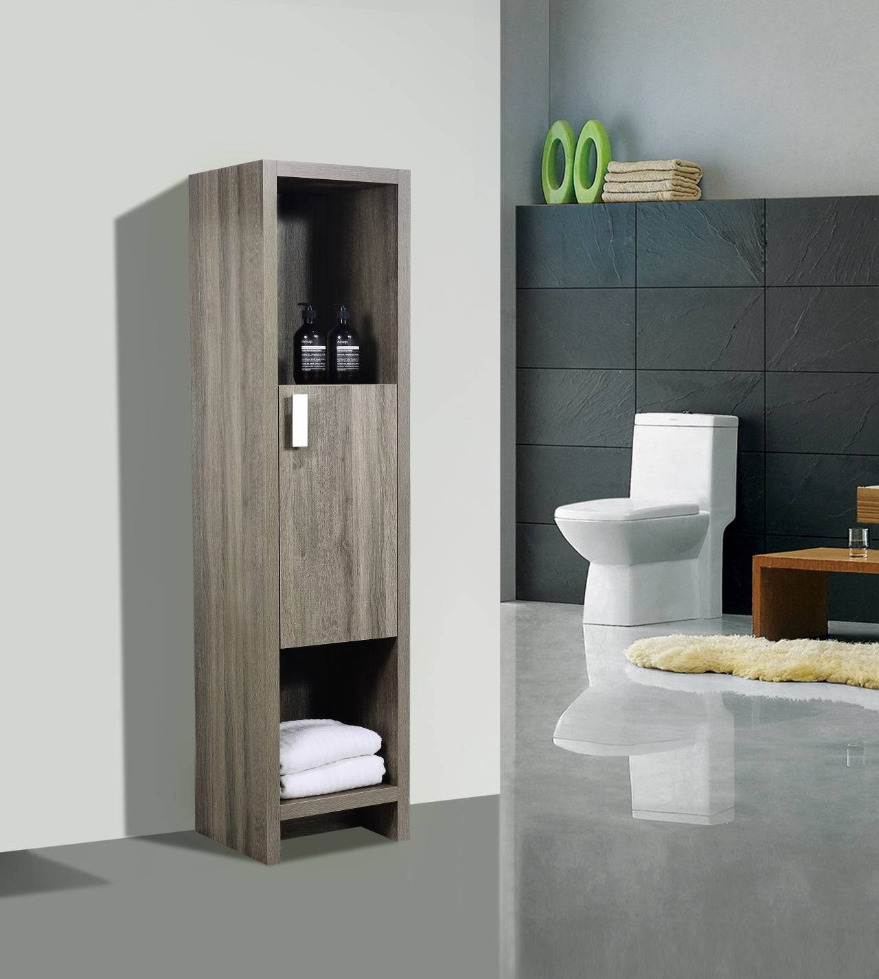 Kube Bath Levi 63" Floor Mount Double Sink Bathroom Vanity With 4 Doors and Double Cubby Hole - Renoz