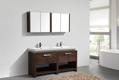 Kube Bath Levi 63" Floor Mount Double Sink Bathroom Vanity With 4 Doors and Double Cubby Hole - Renoz