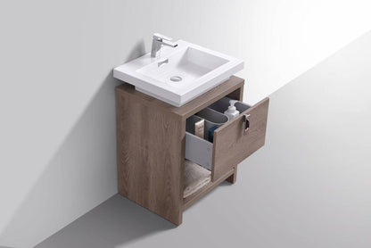 Kube Bath Levi 24" Floor Mount Single Sink Single Drawer Bathroom Vanity With Cubby Hole - Renoz