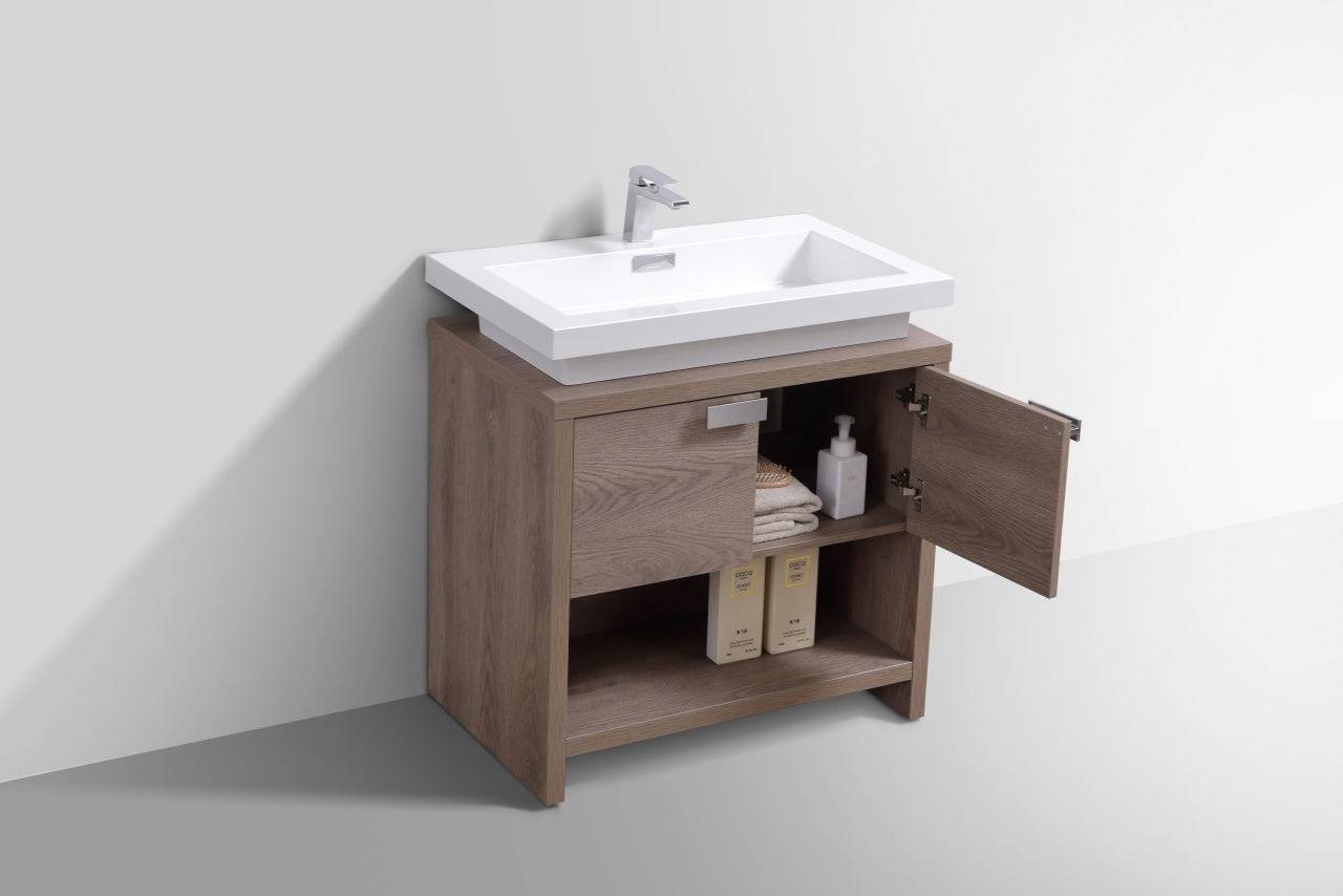 Kube Bath Levi 32" Floor Mount Single Sink Bathroom Vanity With 2 Doors and Cubby Hole - Renoz