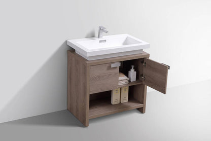 Kube Bath Levi 32" Floor Mount Single Sink Bathroom Vanity With 2 Doors and Cubby Hole - Renoz