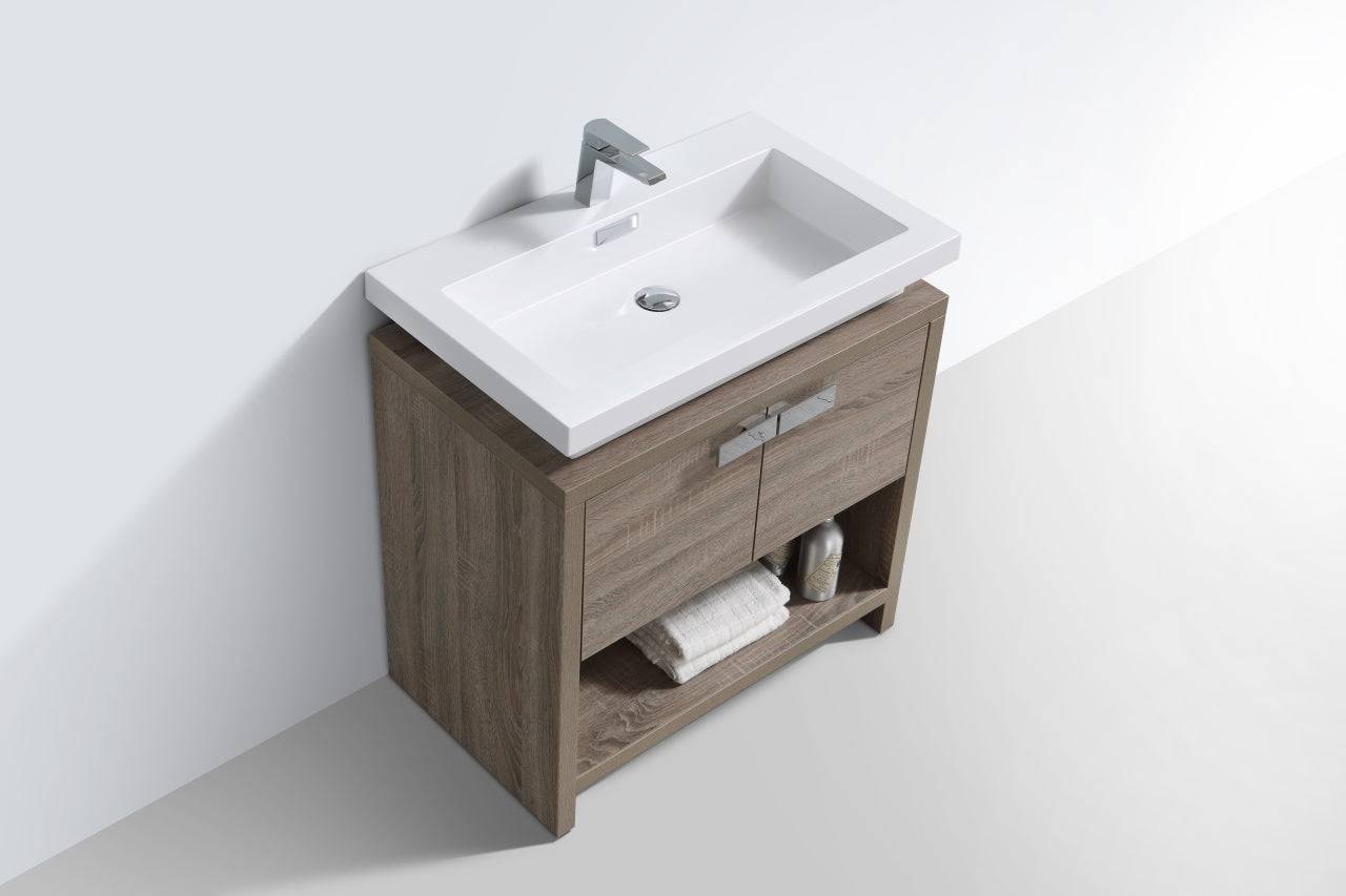 Kube Bath Levi 32" Floor Mount Single Sink Bathroom Vanity With 2 Doors and Cubby Hole - Renoz