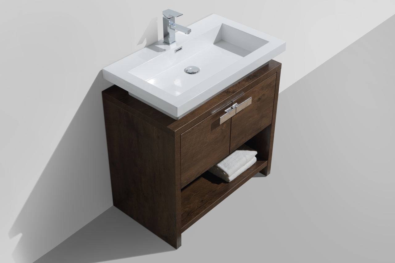 Kube Bath Levi 32" Floor Mount Single Sink Bathroom Vanity With 2 Doors and Cubby Hole - Renoz