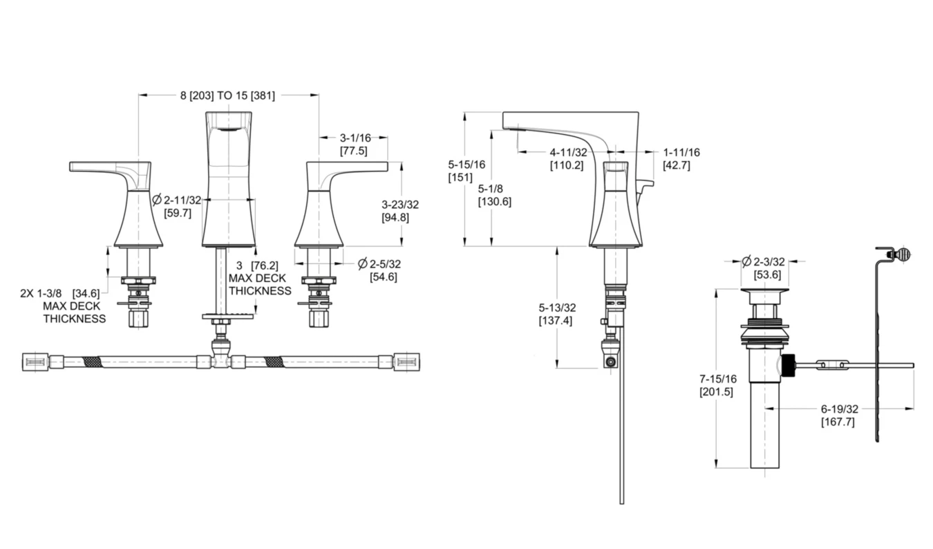 Pfister Kelen 2 Handle 8" Widespread Bathroom Faucet Brushed Nickel - Renoz