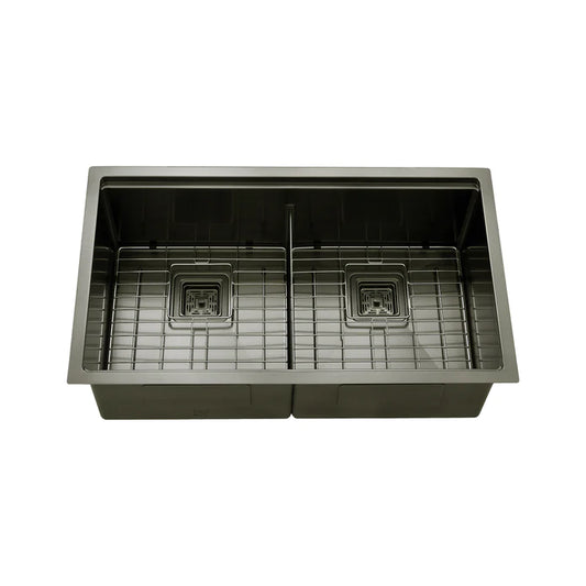 Kodaen 32" Workstation Undermount Double Bowls 50/50 Évier de cuisine en calibre 16 UNS1515P