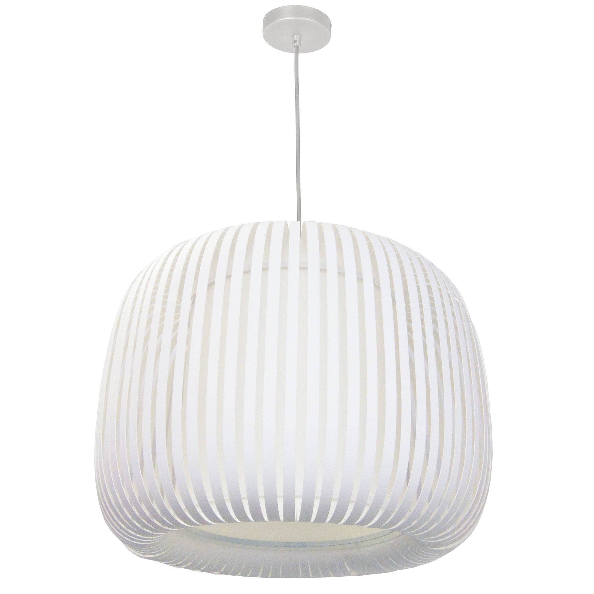 Dainolite 1 Light Pendant Slit Shade Linda White Shade, White - Renoz