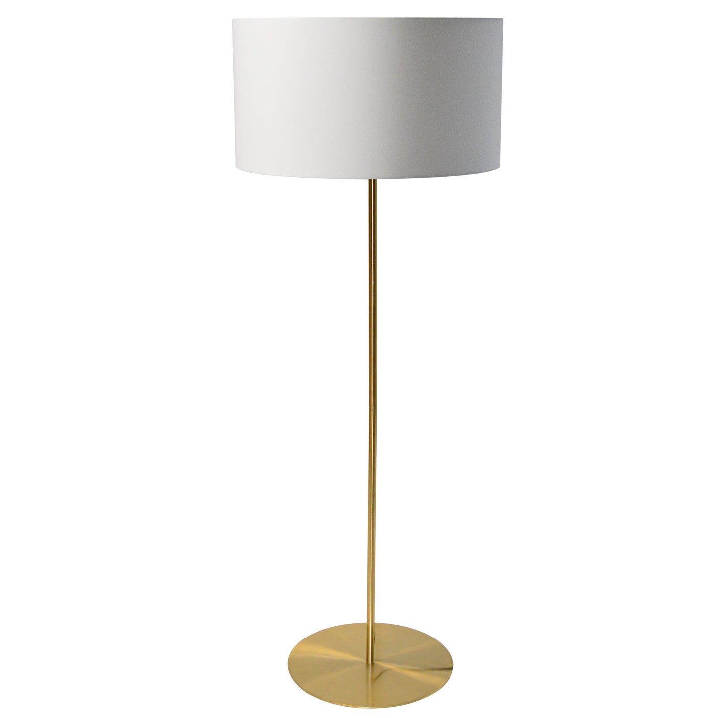 Dainolite 1 Light Drum Floor Lamp with White Shade Aged Brass - Renoz