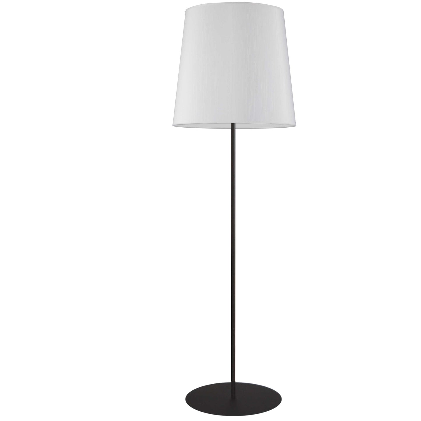 Dainolite 1 Light Black Floor Lamp w/ White Drum Shade - Renoz