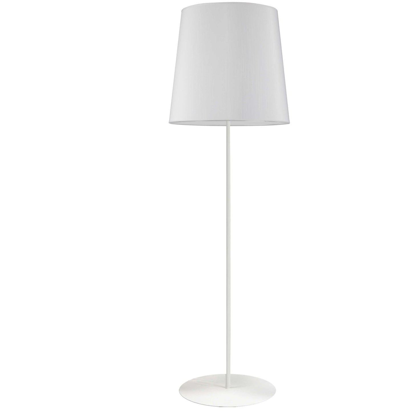 Dainolite 1 Light White Floor Lamp w/ White Drum Shade - Renoz