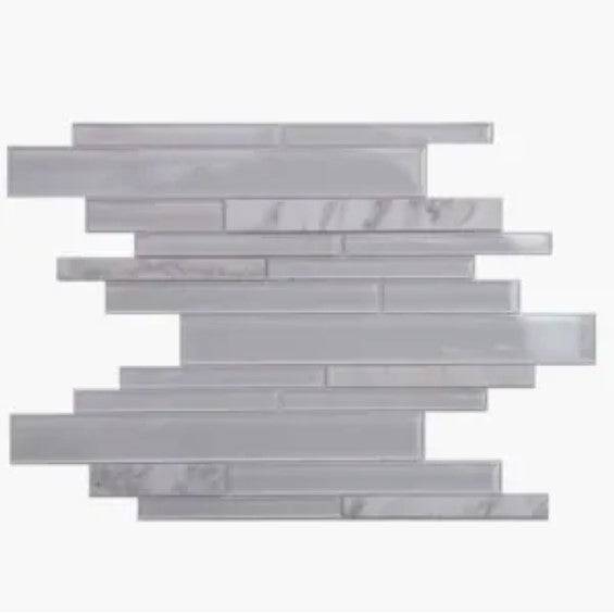 Myron Tile Tuscany Strips White Ice Mosaic Tile - Renoz