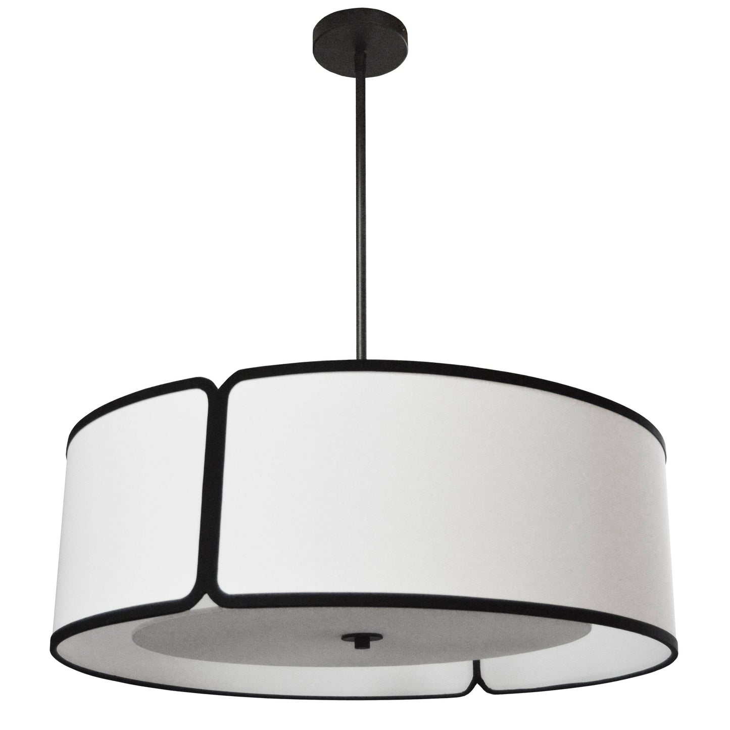 Dainolite 1 Light Trapezoid Pendant Black White Shade with 790 Diffuser - Renoz