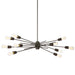 Dainolite 10 Light Horizontal Pendant, Espresso Finish - Renoz