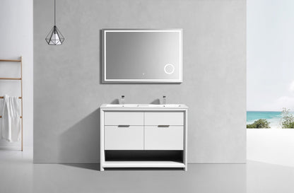 Vanité de salle de bain moderne Nudo à double lavabo Kube Bath 48″