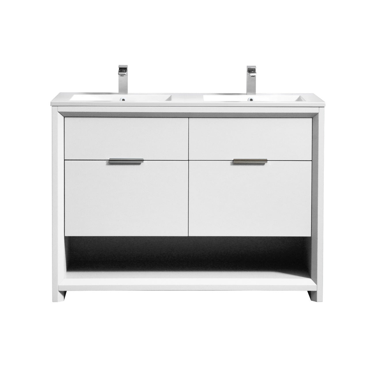 Vanité de salle de bain moderne Nudo à double lavabo Kube Bath 48″