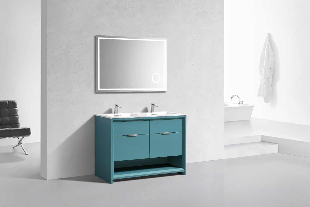 Vanité de salle de bain moderne Nudo à double lavabo Kube Bath 48″