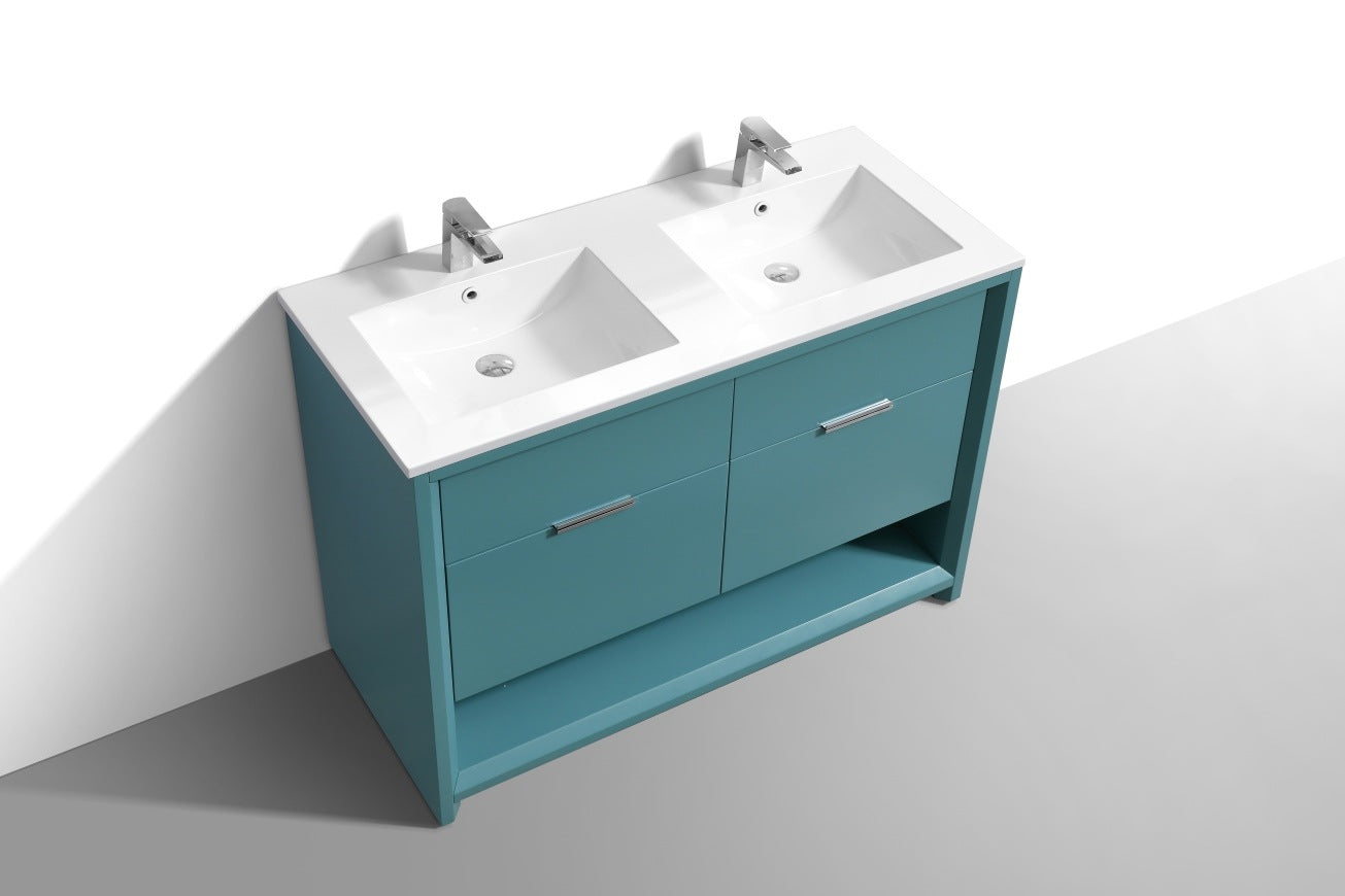 Vanité de salle de bain moderne Nudo à double lavabo Kube Bath 48″