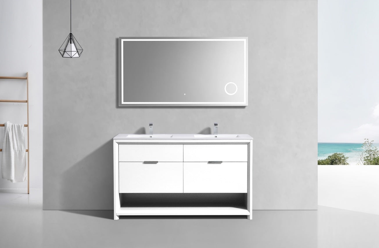 Vanité de salle de bain moderne à double lavabo Kube Bath Nudo 60″