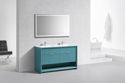 Vanité de salle de bain moderne à double lavabo Kube Bath Nudo 60″