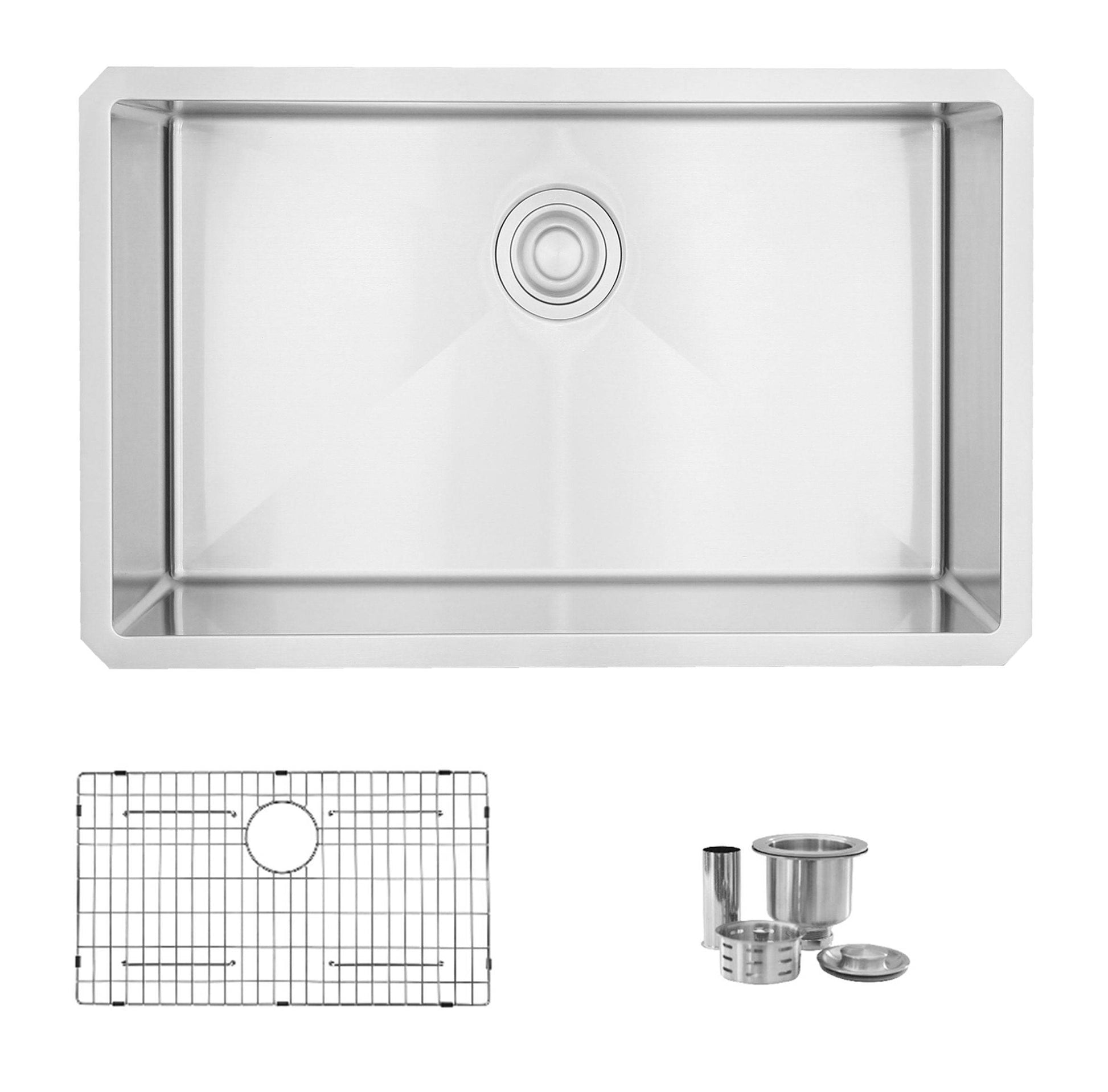 Stylish Zafiro 30" x 18" Single Bowl Undermount Stainless Steel Kitchen Sink S-311XG - Renoz