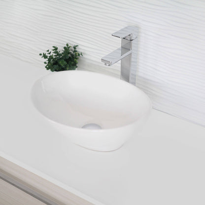 Stylish Novel 15.75" x 13.38" Oval Vessel Bathroom Sink P-221 - Renoz