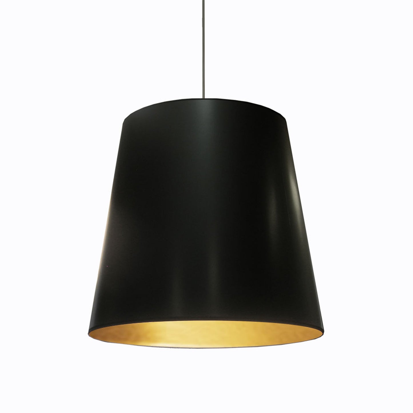 Dainolite Large 1 Light Tapered Drum Pendant with Black on Gold Shade - Renoz