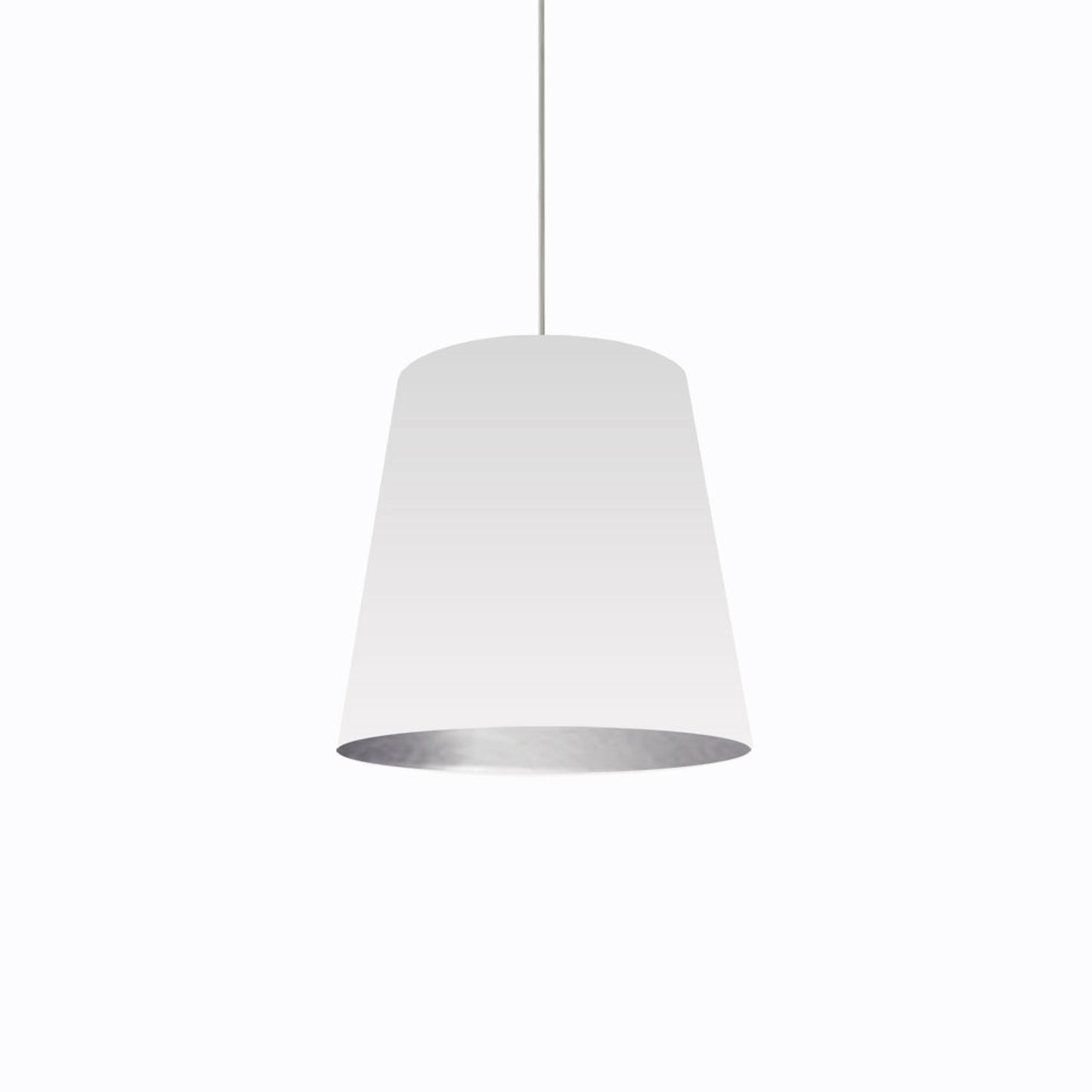 Dainolite Medium 1 Light Tapered Drum Pendant with White on Silver Shade - Renoz