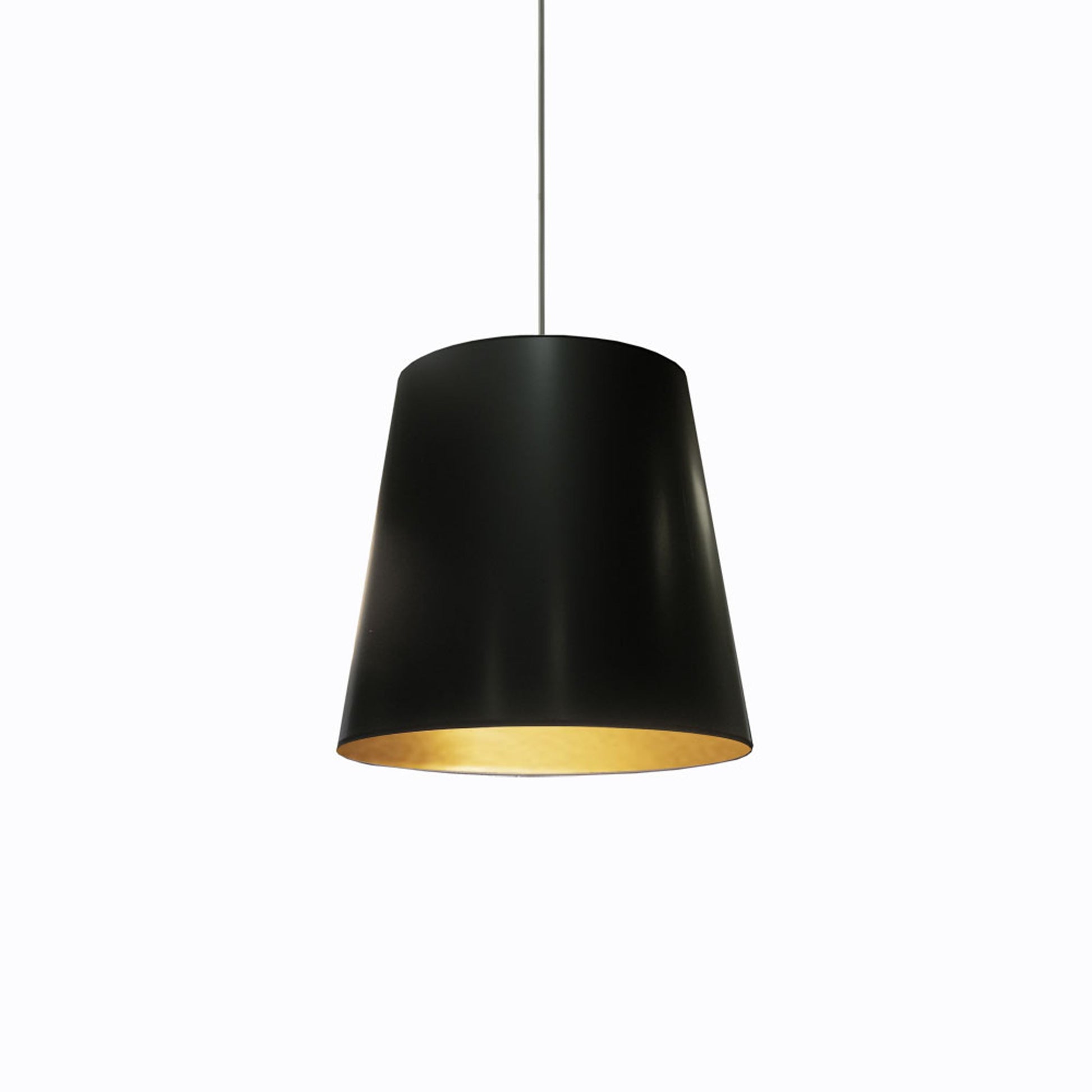 Dainolite Medium 1 Light Tapered Drum Pendant with Black on Gold Shade - Renoz