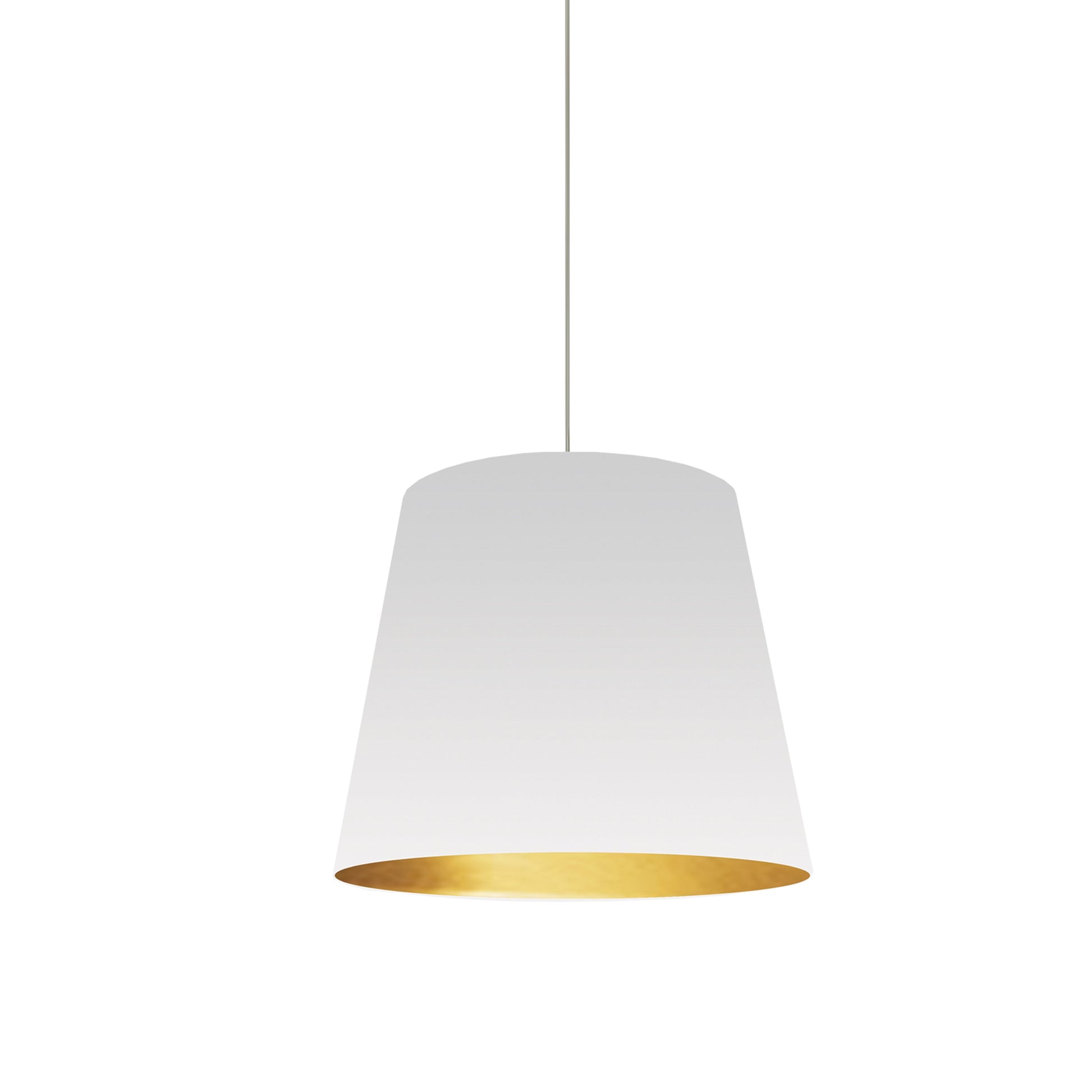 Dainolite 1 Light Tapered Drum Pendant with White Exterior on Gold Shade - Renoz