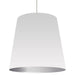 Dainolite 1 Light Tapered Drum Pendant with XL White Exterior on Silver Shade - Renoz