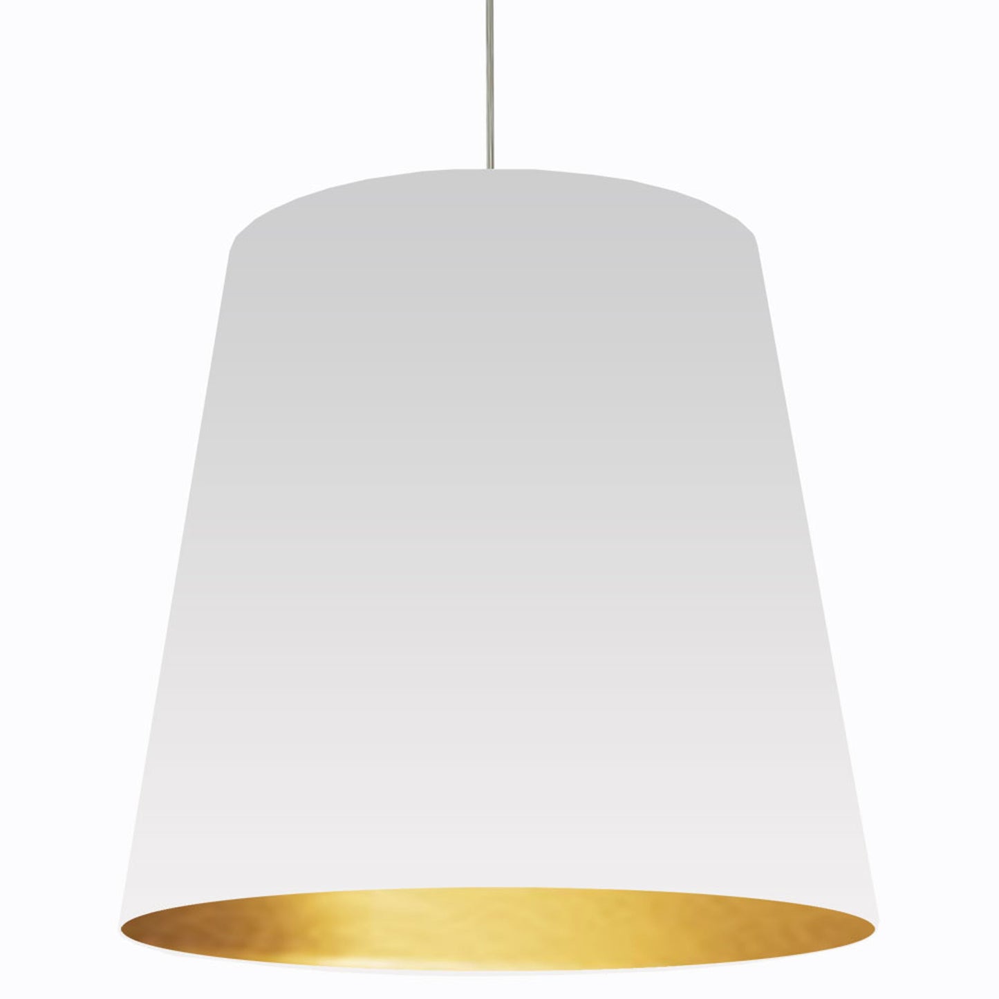 Dainolite 1 Light Tapered Drum Pendant with XL White Exterior on Gold Interior Shade - Renoz