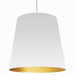 Dainolite 1 Light Tapered Drum Pendant with XL White Exterior on Gold Interior Shade - Renoz