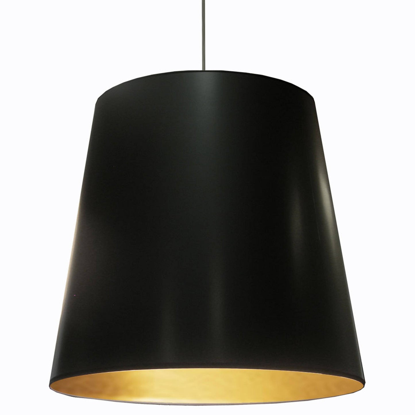 Dainolite 1 Light Tapered Drum Pendant with Black on Gold Shade - Renoz