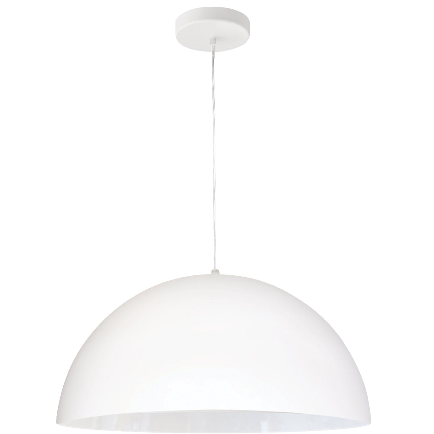 Dainolite 1 Light Incandescent Small Dome Pendant, Matte White - Renoz