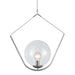 Dainolite 1 Light Incandescent Pendant Polished Chrome Finish with Clear Glass - Renoz