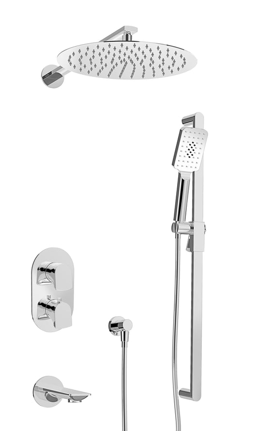 Ensemble de douche thermostatique complet à pression équilibrée Baril (ACCENT B56 4326)