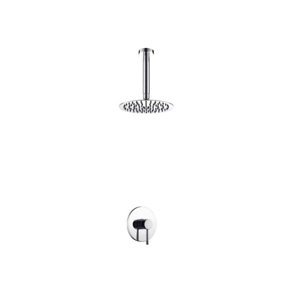 Kube Bath Aqua Rondo Shower Set With Ceiling Mount 8" Rain Shower Chrome - Renoz