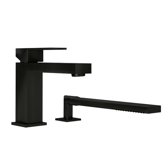 Rubi Two-piece Deck Mounted Bath Faucet With Hand Shower - Renoz