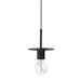 Dainolite 1 Light Matte Black Pendant - Renoz