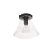 Dainolite 1 Light Matte Black Flush Mount w/ Clear Glass - Renoz