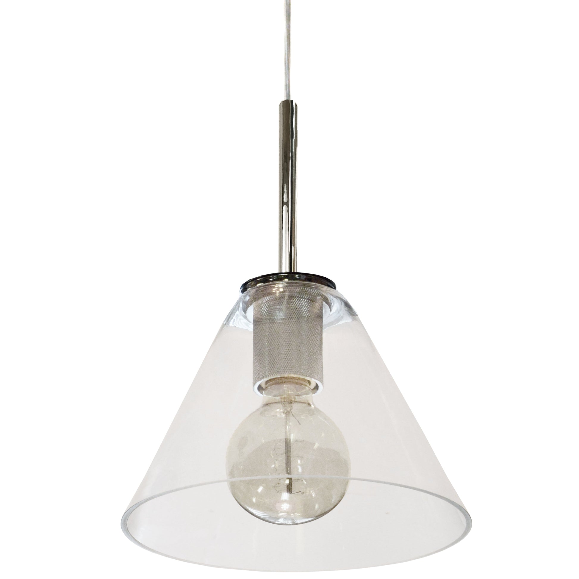 Dainolite 1 Light Incandescent Pendant, Polished Chrome with Clear Glass - Renoz