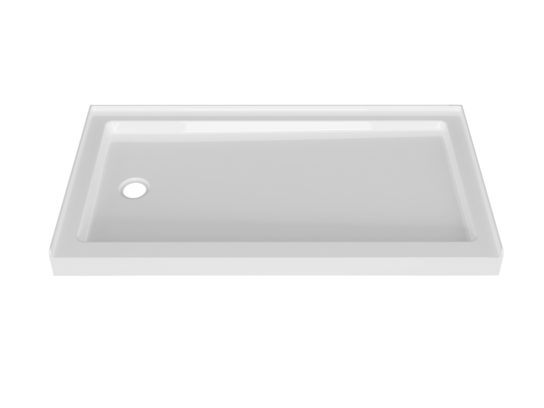 ZITTA Shower tray 60x32 BUILT IN LEFT waste white - Renoz