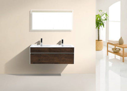 Kube Bath Fitto 48" Double Sink Wall Mount / Wall Hung Bathroom Vanity With 1 Drawer - Renoz