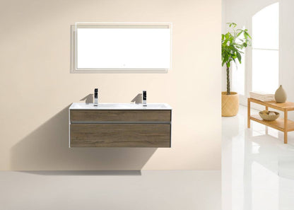 Kube Bath Fitto 48" Double Sink Wall Mount / Wall Hung Bathroom Vanity With 1 Drawer - Renoz