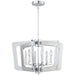 Dainolite 6 Light Chandelier in Polished Chrome Finish with Chrome and Clear Acrylic Arms - Renoz