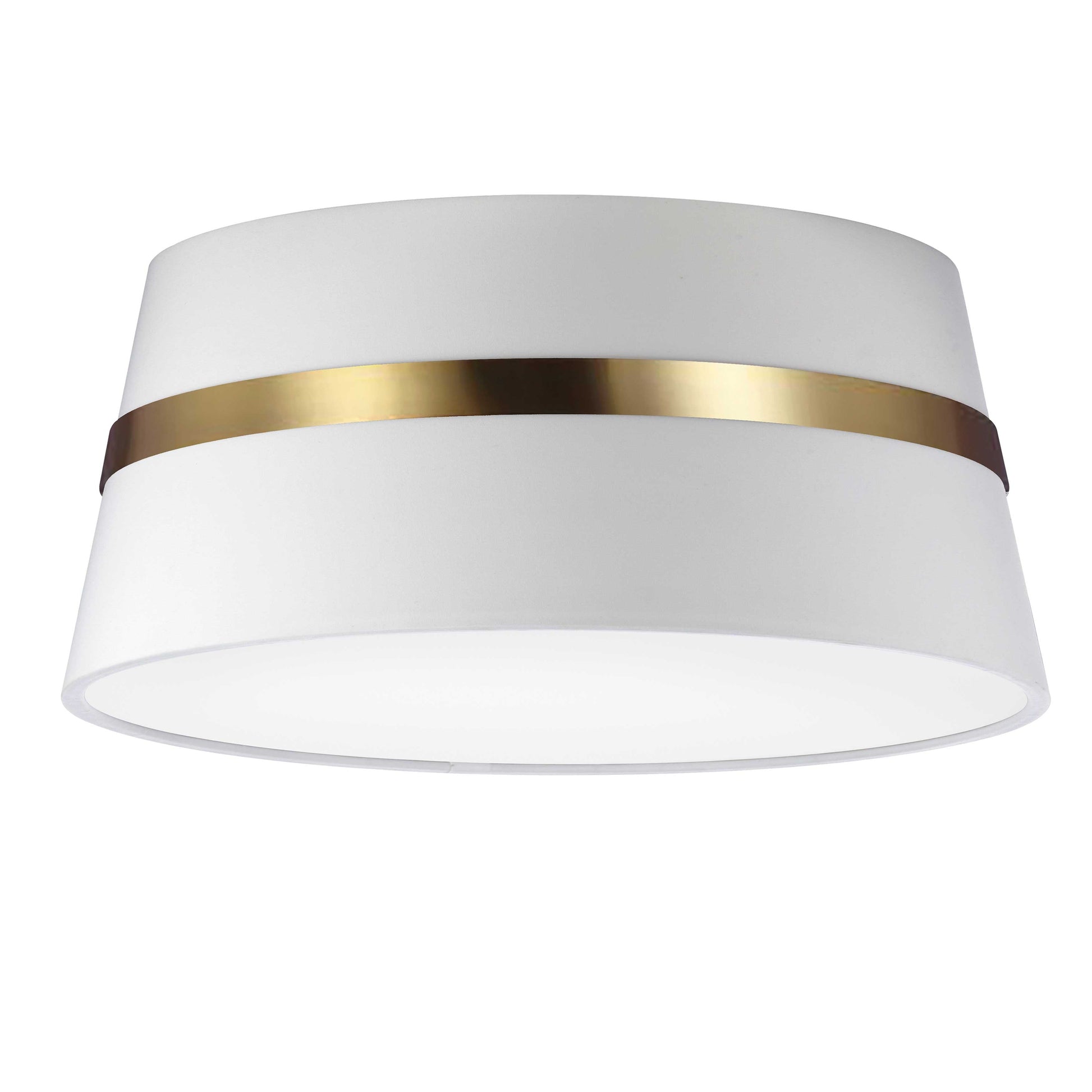 Dainolite 3 Light Incandescent Aged Brass Semi-Flush Mount w/ White Shade - Renoz