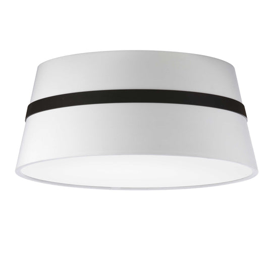 Dainolite 3 Light Incandescent Matte Black Semi-Flush Mount w/ White Shade - Renoz