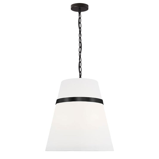 Dainolite 3 Light Incandescent Matte Black Pendant w/ White Shade - Renoz