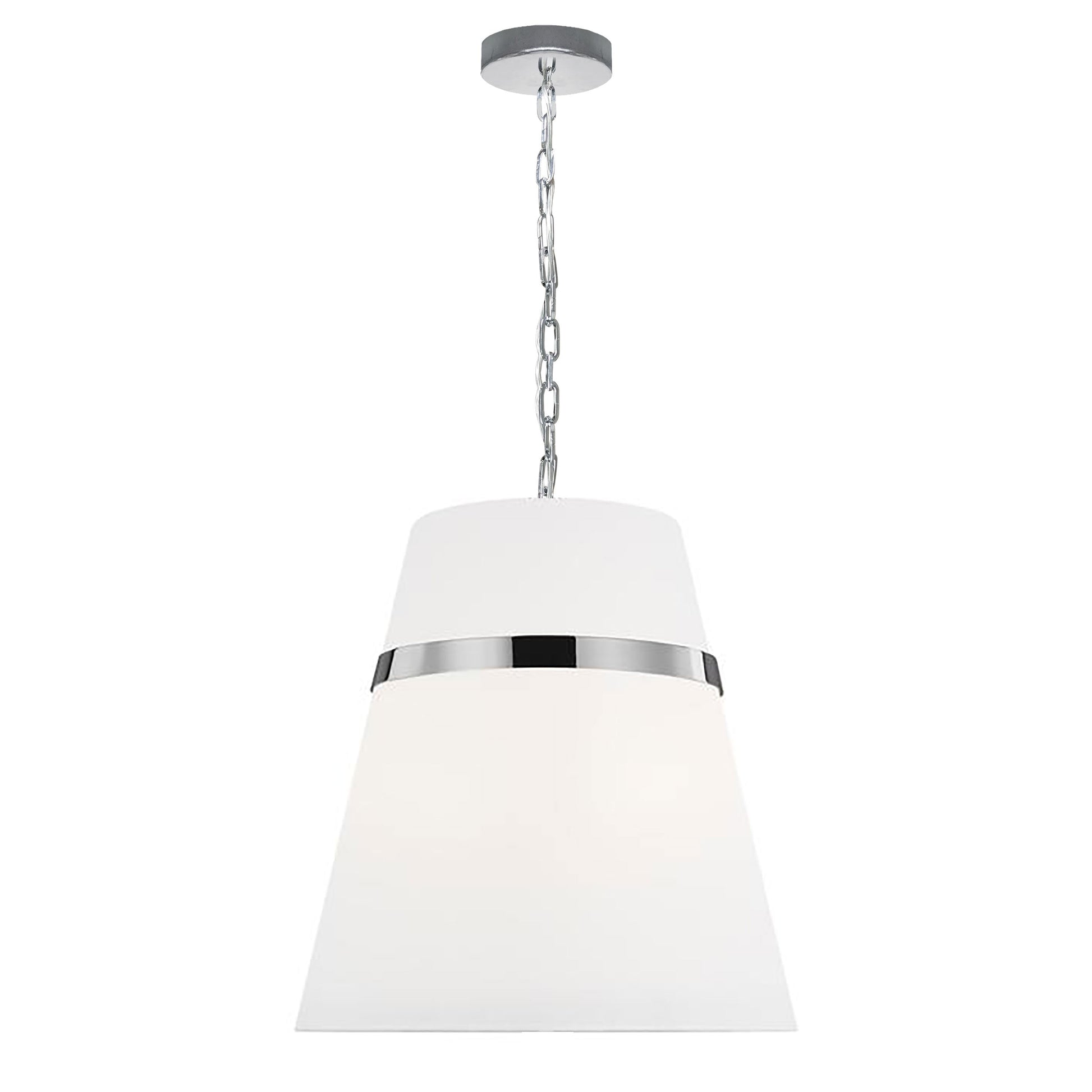 Dainolite 3 Light Incandescent Polished Chrome Pendant w/ White Shade - Renoz