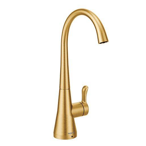 Moen Sip One Handle 11" Drinking Tap High Arc Beverage Faucet Brushed Gold - Renoz